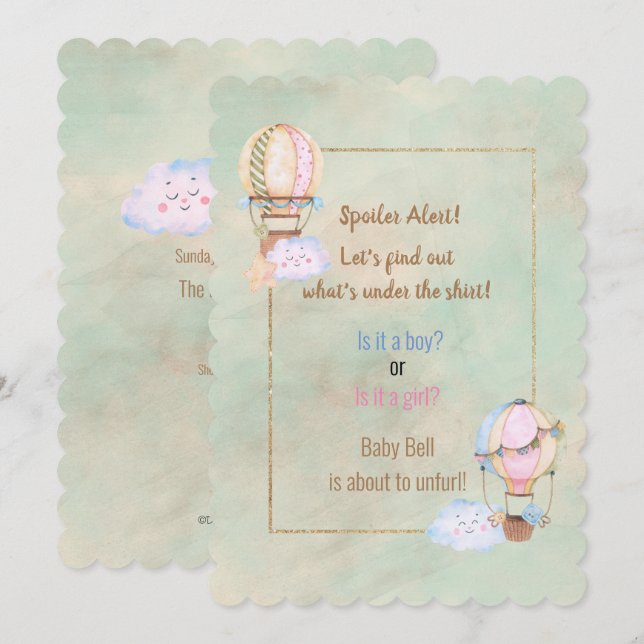 Spoiler Alert Gender Reveal Party Invitation (Front/Back)