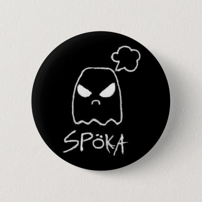 Spöka Black 6 Cm Round Badge (Front)