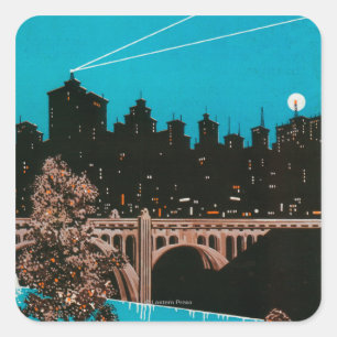 Spokane Advertising Poster #1Spokane, WA Square Sticker