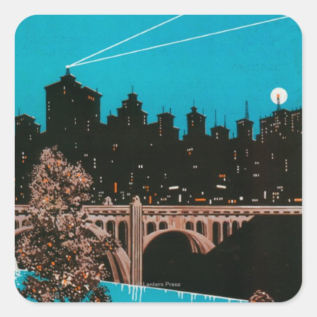 Spokane Advertising Poster #1Spokane, WA Square Sticker (Front)