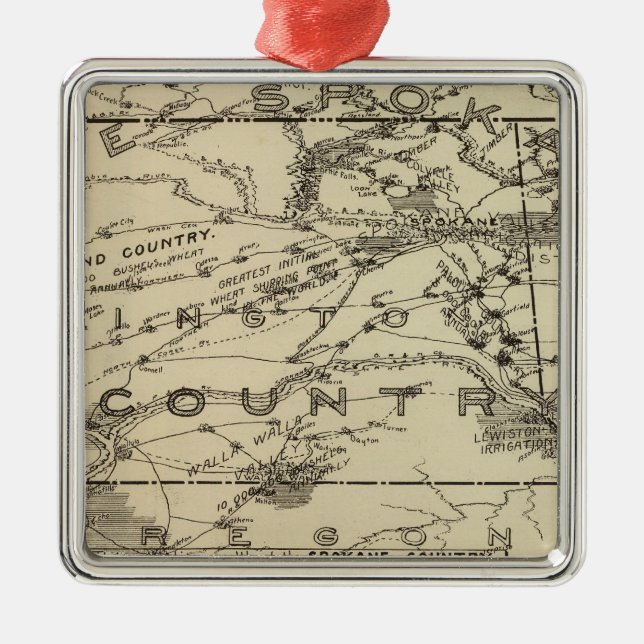 Spokane Country Metal Tree Decoration (Front)