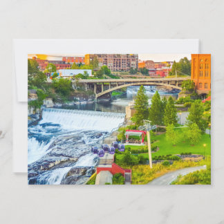 Spokane Falls Washington Holiday Card