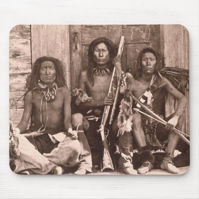 Spokane Indians, 1861 (b/w photo) Mouse Mat (Front)