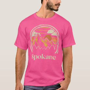 Spokane Mountains Washington Hiking Outdoors Retro T-Shirt
