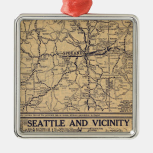 Spokane, Seattle Metal Tree Decoration