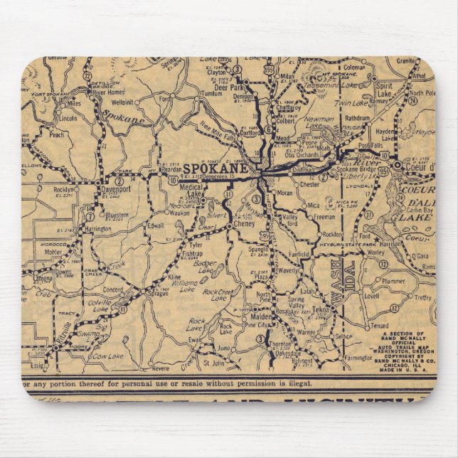 Spokane, Seattle Mouse Mat (Front)