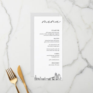 Spokane Skyline Modern Wedding Dinner Menu