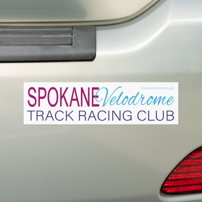 Spokane Velodrome Track Racing Club Bumper Sticker (On Car)