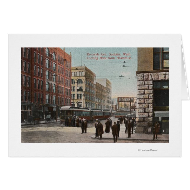 Spokane, WA - View of Riverside Ave. & Howard St (Front Horizontal)