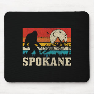 Spokane Washington Bigfoot Vintage Mountain Hunter Mouse Mat