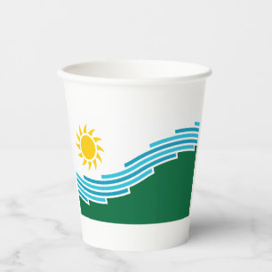 Spokane (Washington) city flag paper cups