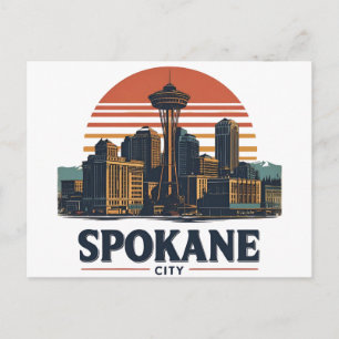 Spokane Washington DC Skyline Postcard