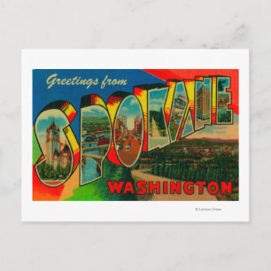 Spokane, Washington - Large Letter Scenes 2 Postcard