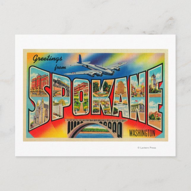 Spokane, Washington - Large Letter Scenes 3 Postcard (Front)