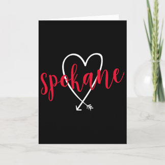 Spokane Washington Love Heart Handwriting Style  Card