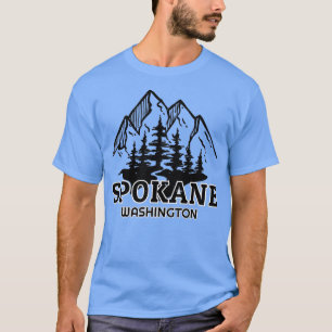 Spokane Washington Mountain Retro Vintage Distress T-Shirt