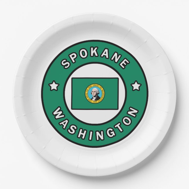 Spokane Washington Paper Plate (Front)
