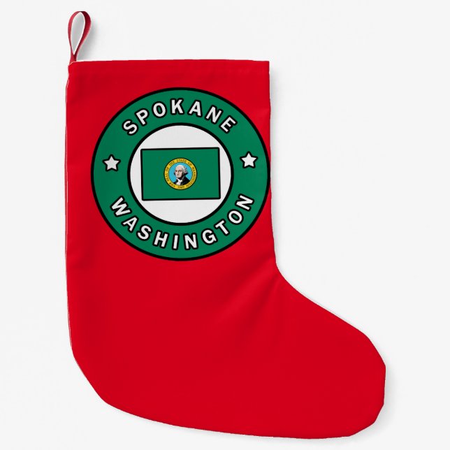Spokane Washington Small Christmas Stocking (Front)