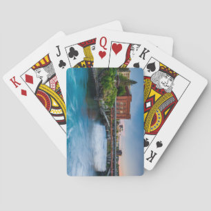 Spokane, Washington-Spokane River at Sunset Playing Cards