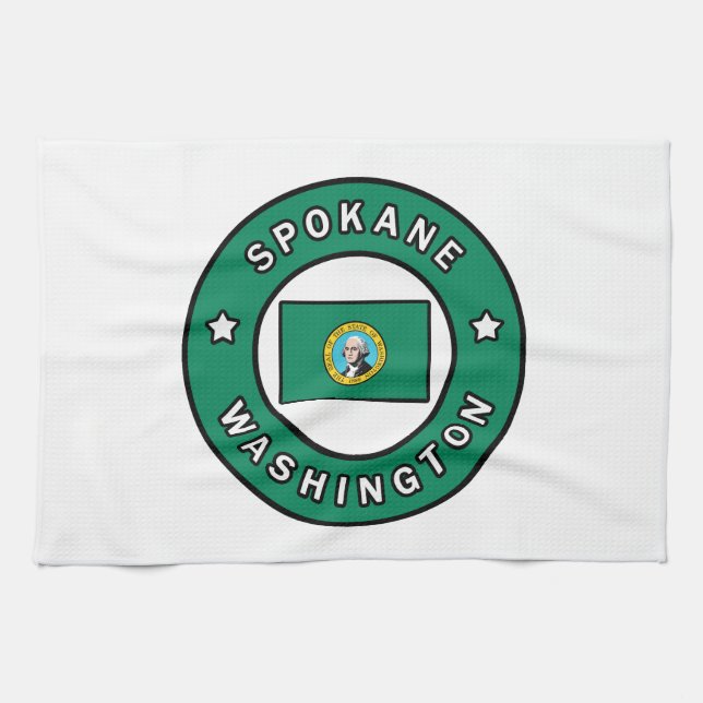 Spokane Washington Tea Towel (Horizontal)