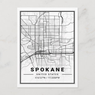 Spokane Washington USA Travel City Map Postcard