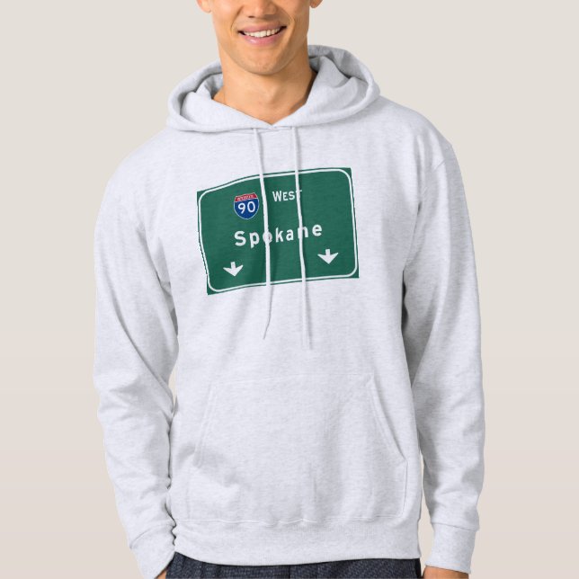 Spokane Washington wa Interstate Highway Freeway : Hoodie (Front)