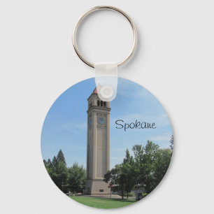 Spokane's Old Railroad Clock Tower Key Ring