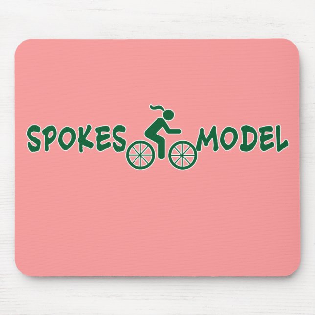 SPOKESMODEL Punny Ladies Cycling Mouse Mat (Front)