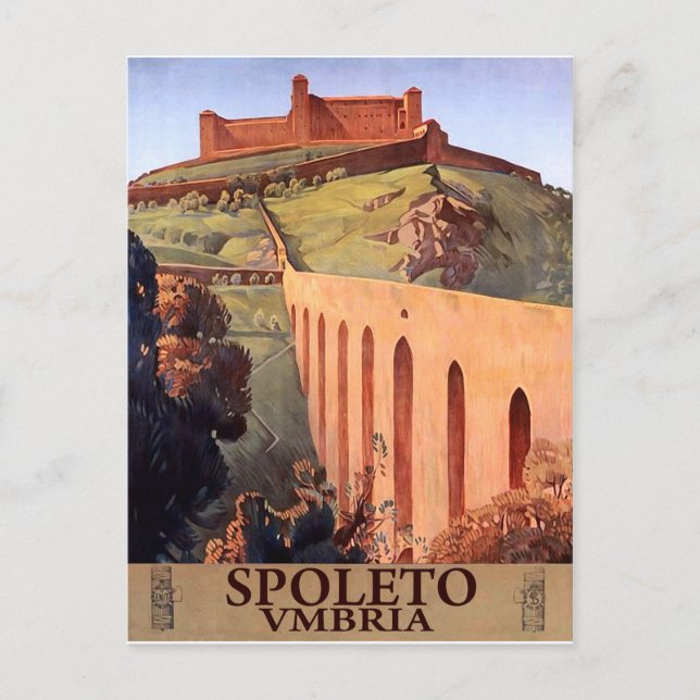 Spoleto, mediaeval fortress, Umbria, Italy Postcard (Front)