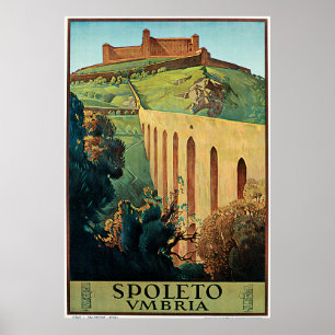 Spoleto Vmbria Vintage Travel Poster