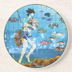 Sponge Diver Mosaic Coaster