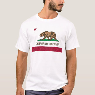 Sponge Paint California Flag T-Shirt