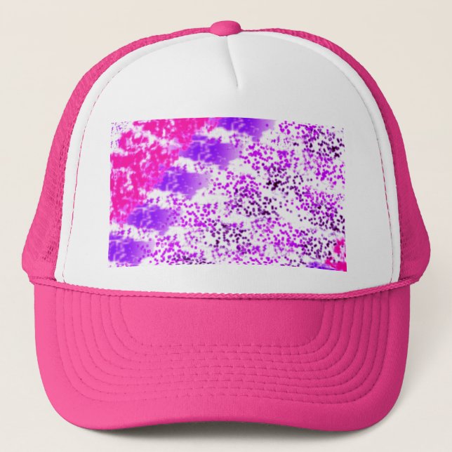 Sponge Print Pink/Purple/Black Trucker Hat (Front)