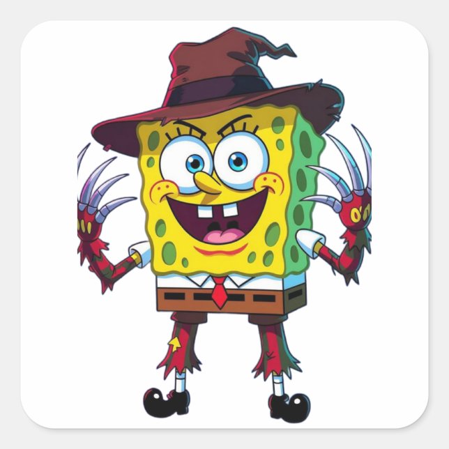 SpongeBob Kruger Square Sticker (Front)