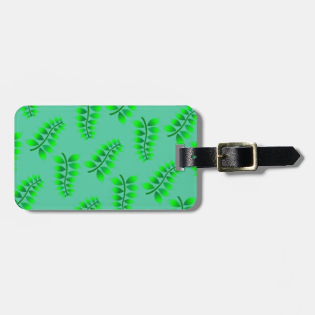 Sponged Foliage Pattern Luggage Tag (Front Horizontal)