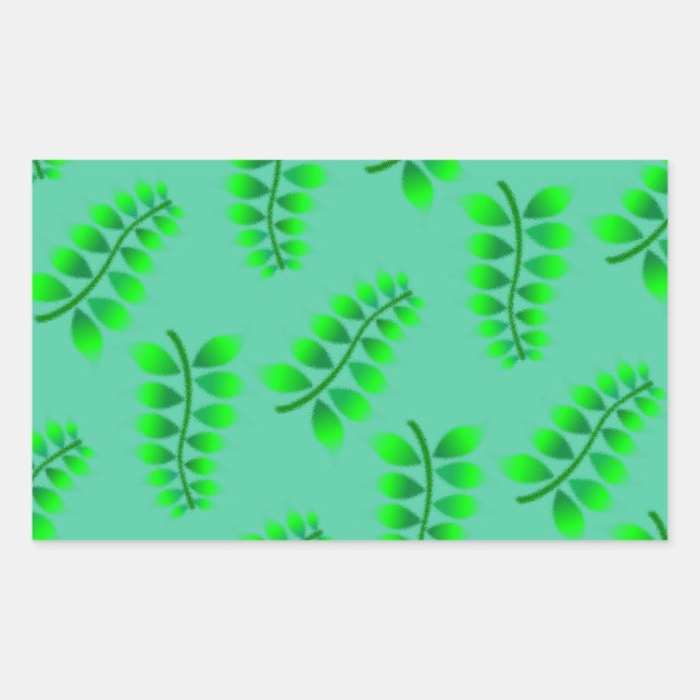 Sponged Foliage Pattern Rectangular Sticker (Front)