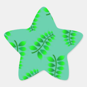 Sponged Foliage Pattern Star Sticker