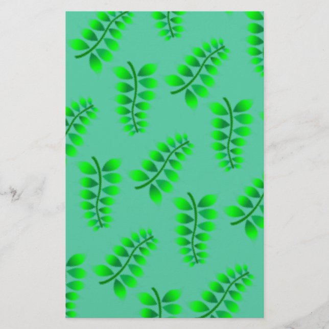 Sponged Foliage Pattern Stationery (Front)