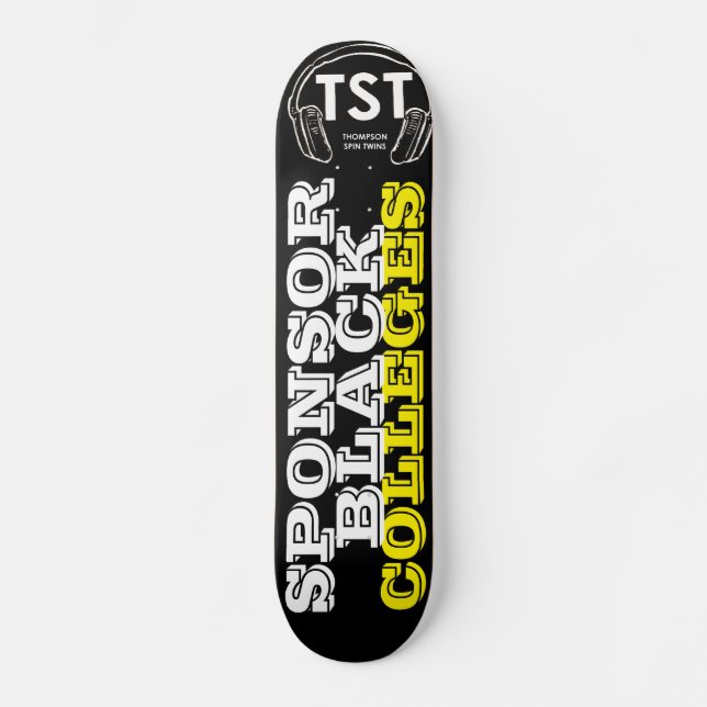 SPONSOR BLACK COLLEGE Skateboard (Front)