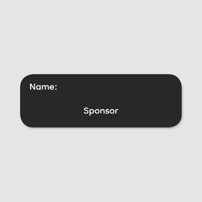 Sponsor Classic Name Tag Magnetic (Front)
