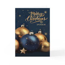 Sponsor Navy Blue and Gold Ornaments Christmas
