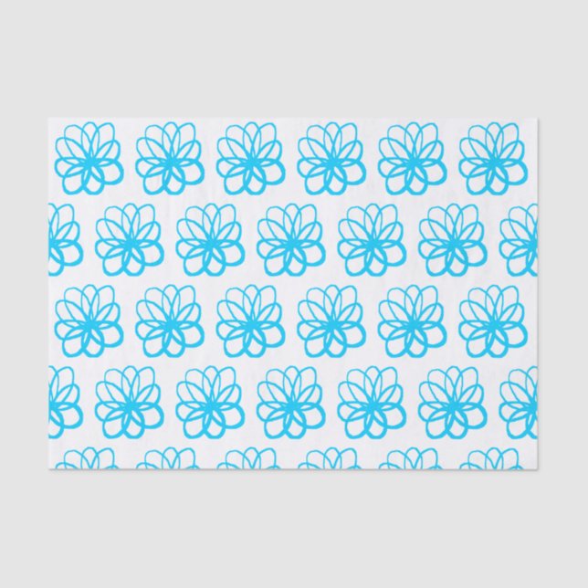 Spontaneous Flower - Sky Blue Tissue Paper (Front)