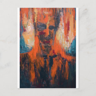 Spontaneous Human Combustion (abstract  portrait) Postcard