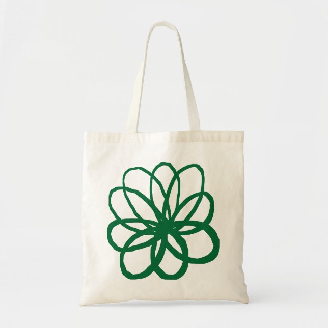 Spontanious Flower - Forest Green Tote Bag (Front)