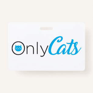 spoof logo, only cats, cute, funny ID badge