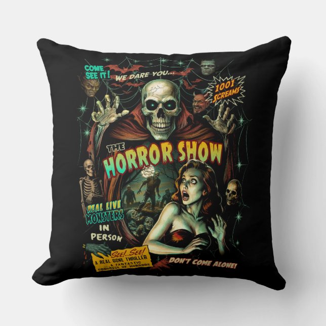 Spook Show Horror Retro Pillow (Front)