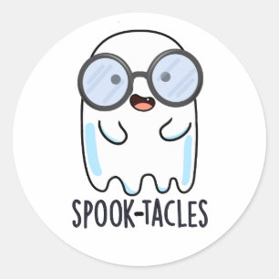Spook-tacles Funny Ghost Pun  Classic Round Sticker