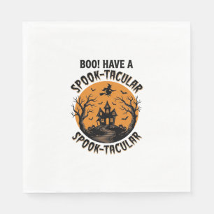Spook-Tacular Halloween Haunted House Vintage Shir Napkin