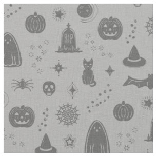 Spookie Things Pattern - Fog + Slate Fabric