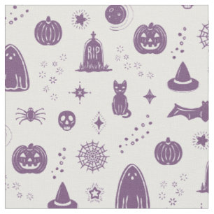 Spookie Things Pattern - Snow + Plum Fabric